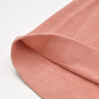 Chanel CC Logo Plate Contrast Knit Sleeveless Dress Salmon Pink Silver — view 6