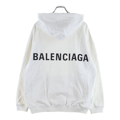 Balenciaga Back Logo Hoodie Print Pullover White
