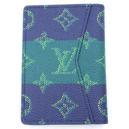 Louis Vuitton Monogram Heritage Card Case Slim Stripe Leather Business Navy — view 2