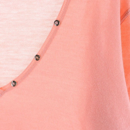 Louis Vuitton V-neck Cashmere Knit Sweater 3/4 Length Pink — view 5
