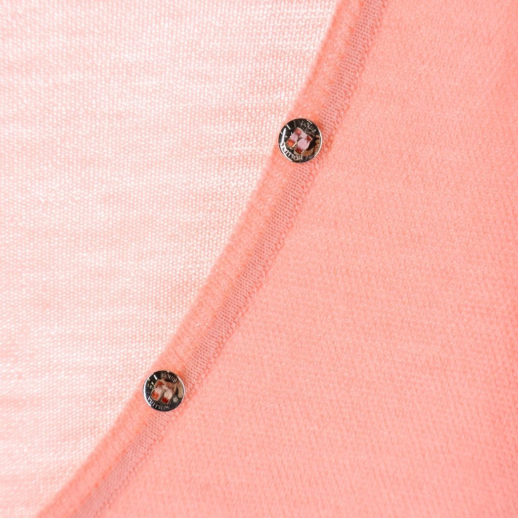 Louis Vuitton V-neck Cashmere Knit Sweater 3/4 Length Pink — view 7