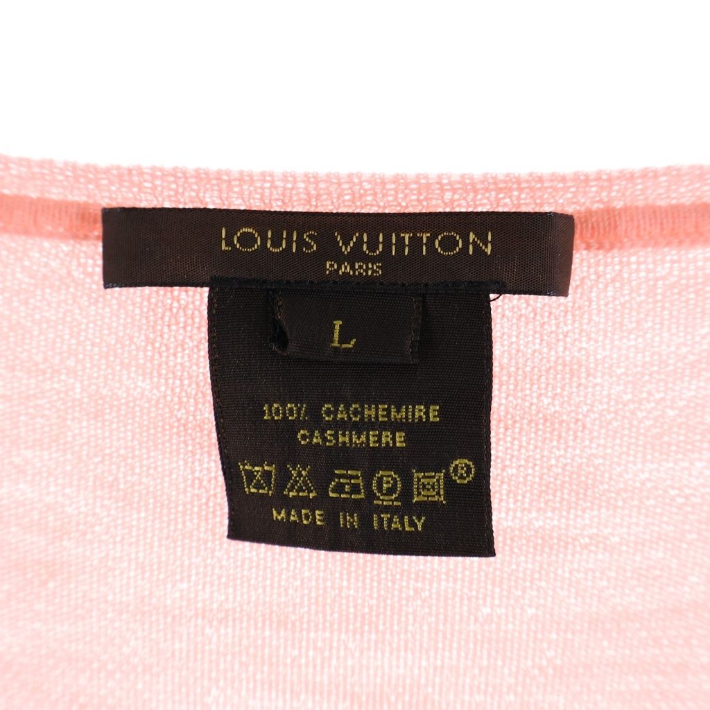 Louis Vuitton V-neck Cashmere Knit Sweater 3/4 Length Pink — view 8
