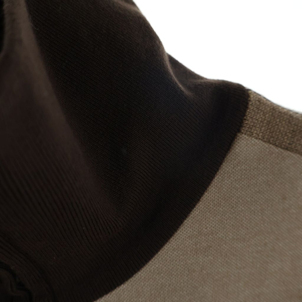 Miu Miu Logo Jersey Sweatshirt Shirt Turtleneck Hoodie Cotton Wool Brown Beige — view 6