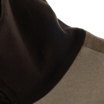 Miu Miu Logo Jersey Sweatshirt Shirt Turtleneck Hoodie Cotton Wool Brown Beige — view 6
