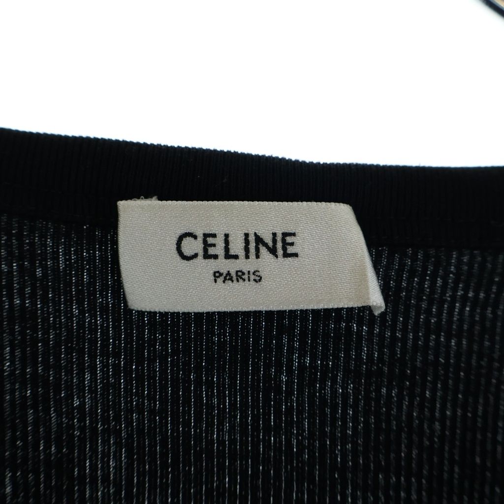 Celine Knit Long Sleeve Black Cotton Sweater — view 7