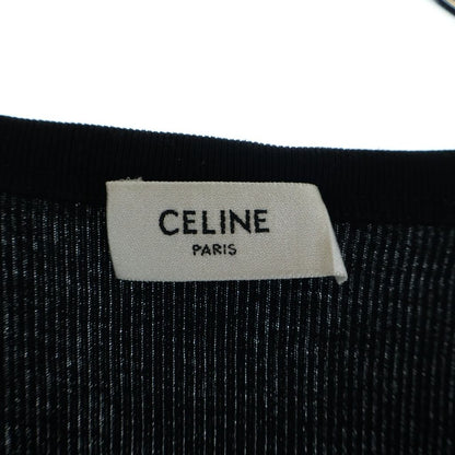 Celine Knit Long Sleeve Black Cotton Sweater — view 7