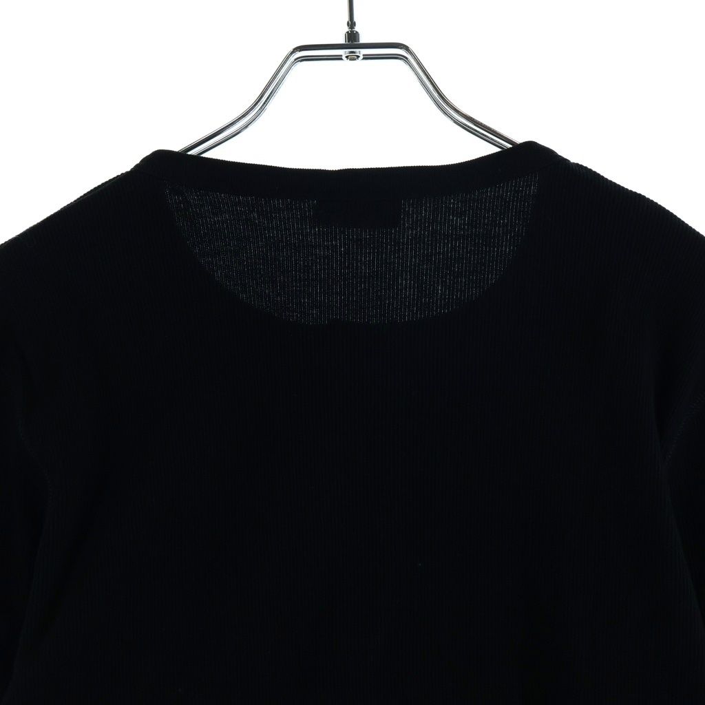 Celine Knit Long Sleeve Black Cotton Sweater — view 4