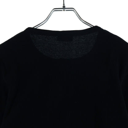 Celine Knit Long Sleeve Black Cotton Sweater — view 4