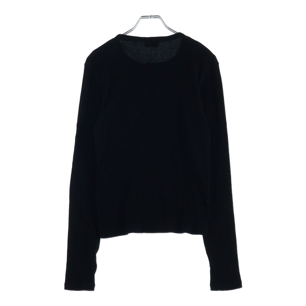 Celine Knit Long Sleeve Black Cotton Sweater — view 2