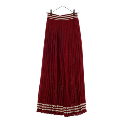 Gucci Adidas Collaboration Lace Pleated Wide Pants Red White Cotton — view 2