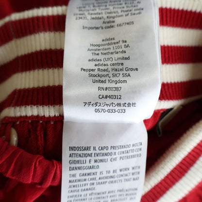Gucci Adidas Collaboration Lace Pleated Wide Pants Red White Cotton — view 8