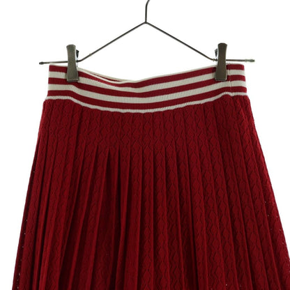 Gucci Adidas Collaboration Lace Pleated Wide Pants Red White Cotton — view 3