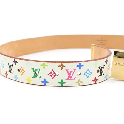 Louis Vuitton Monogram Multicolor Ceinture Carre Belt White Leather — view 4
