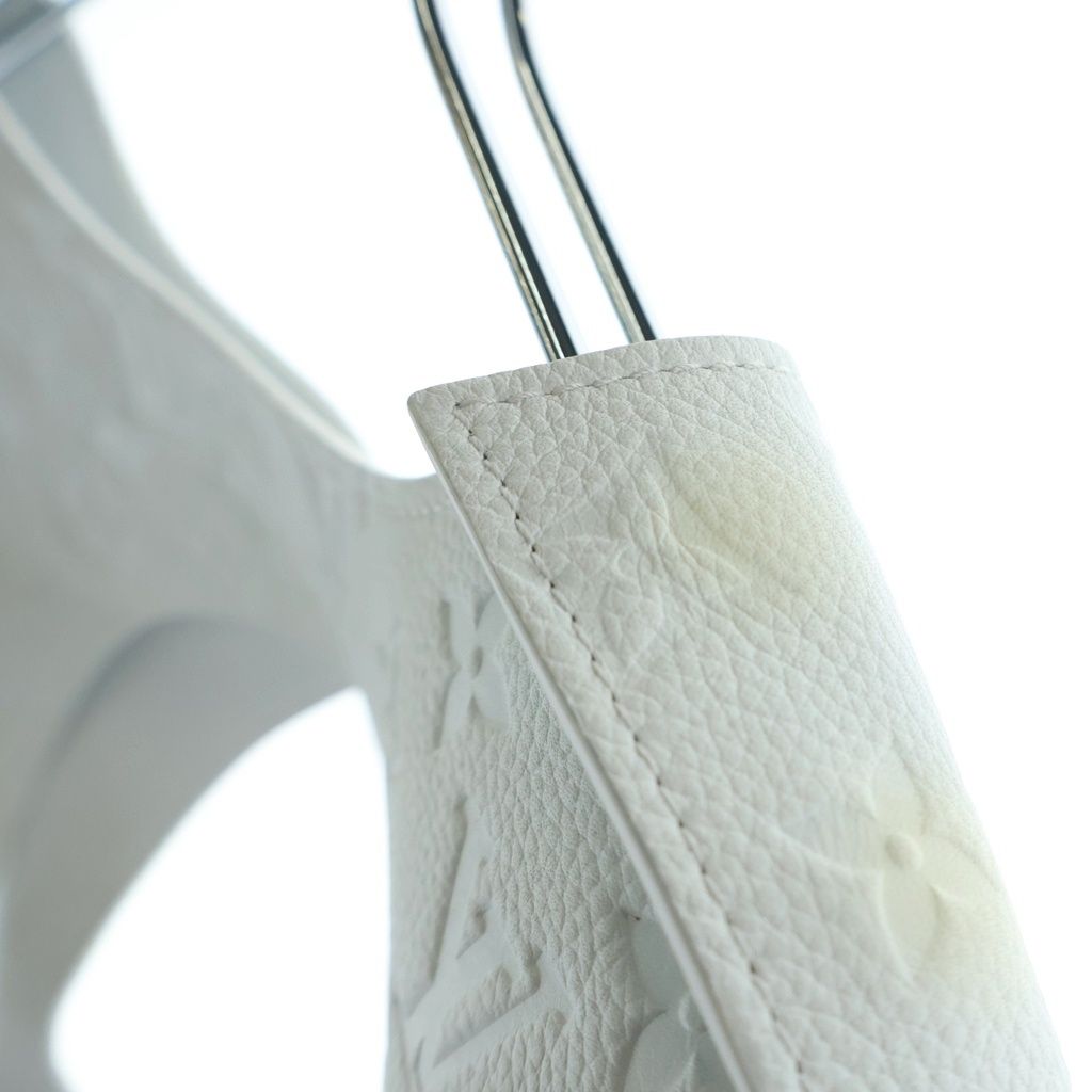 Louis Vuitton Monogram Embossed Gray Leather Cutaway Vest White — view 6