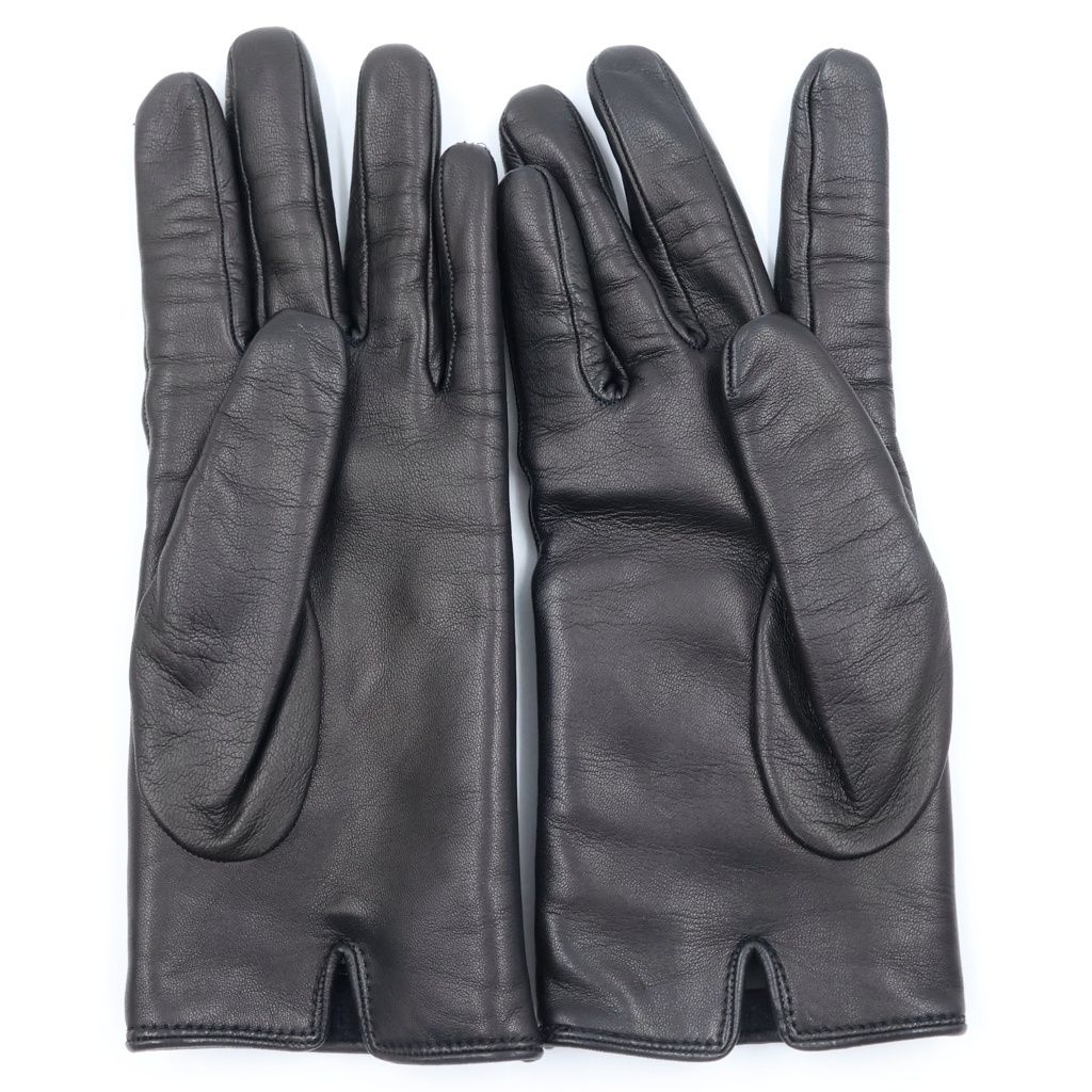 Gucci GG Marmont Lambskin Leather Lining Gloves Black — view 2