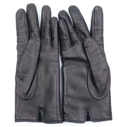 Gucci GG Marmont Lambskin Leather Lining Gloves Black — view 2