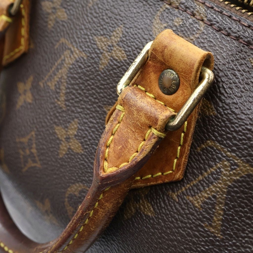 Louis Vuitton Monogram Speedy 25 Mini Boston Bag Brown Leather — view 8