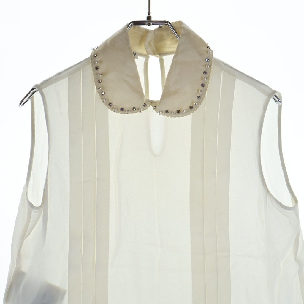 Miu Miu Blouse Bijou Sleeveless White — view 3