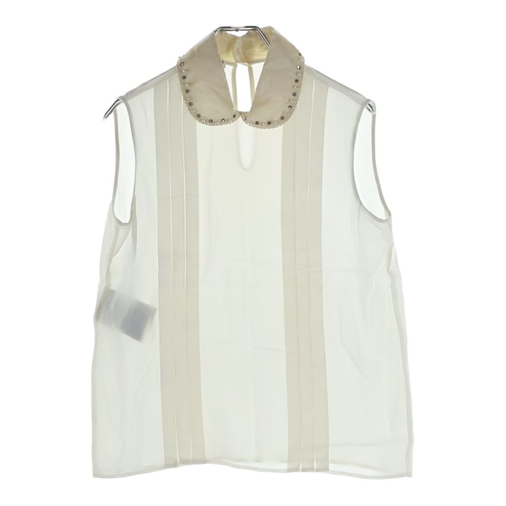 Miu Miu Blouse Bijou Sleeveless White