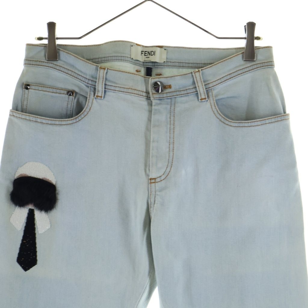 Fendi Karlito Denim Pants Sequin Decoration Indigo — view 3