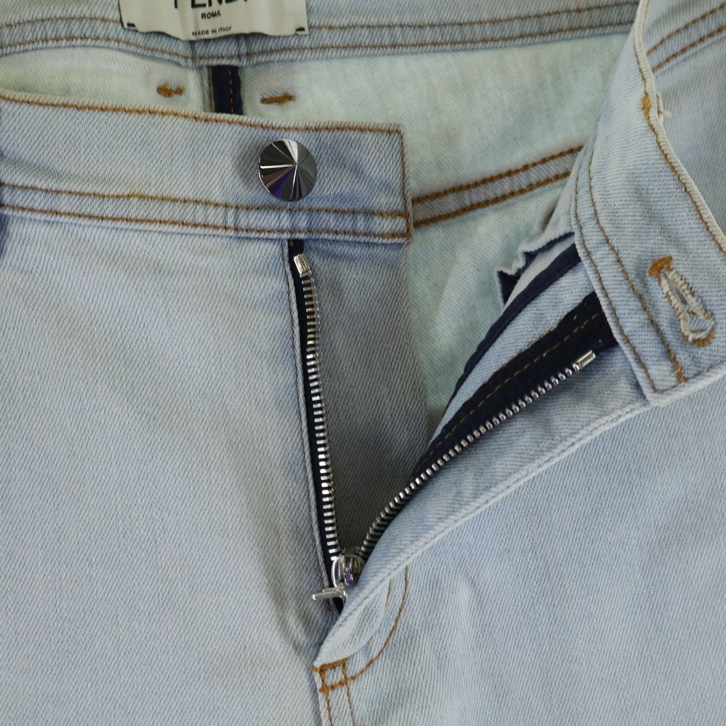 Fendi Karlito Denim Pants Sequin Decoration Indigo — view 6