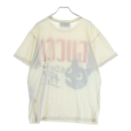 Gucci Front Logo Print Crew Neck Short Sleeve Top T-Shirt White — view 2