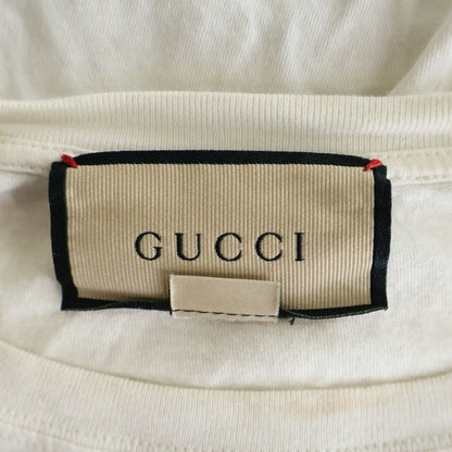 Gucci Front Logo Print Crew Neck Short Sleeve Top T-Shirt White — view 6