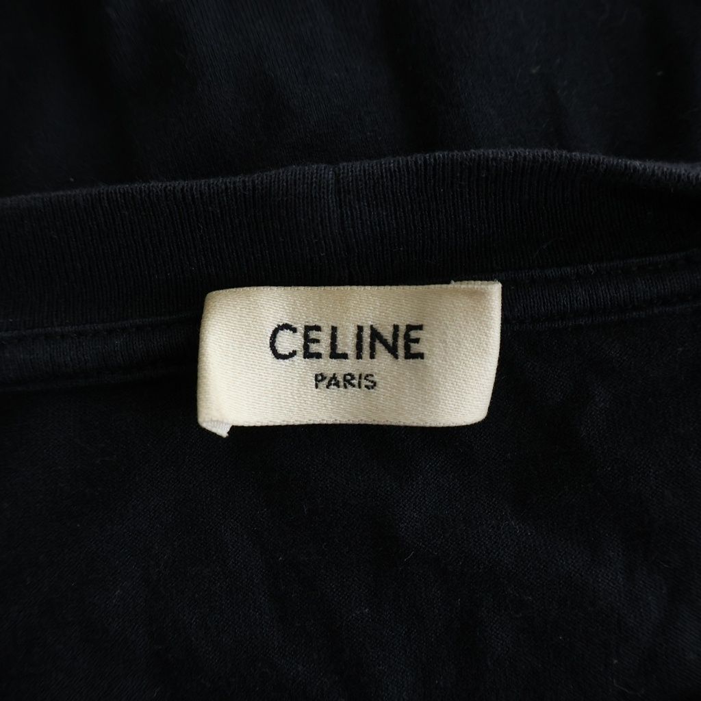 Celine Studs Logo Tee Studded T-Shirt Crew Neck Short Sleeve Black — view 7
