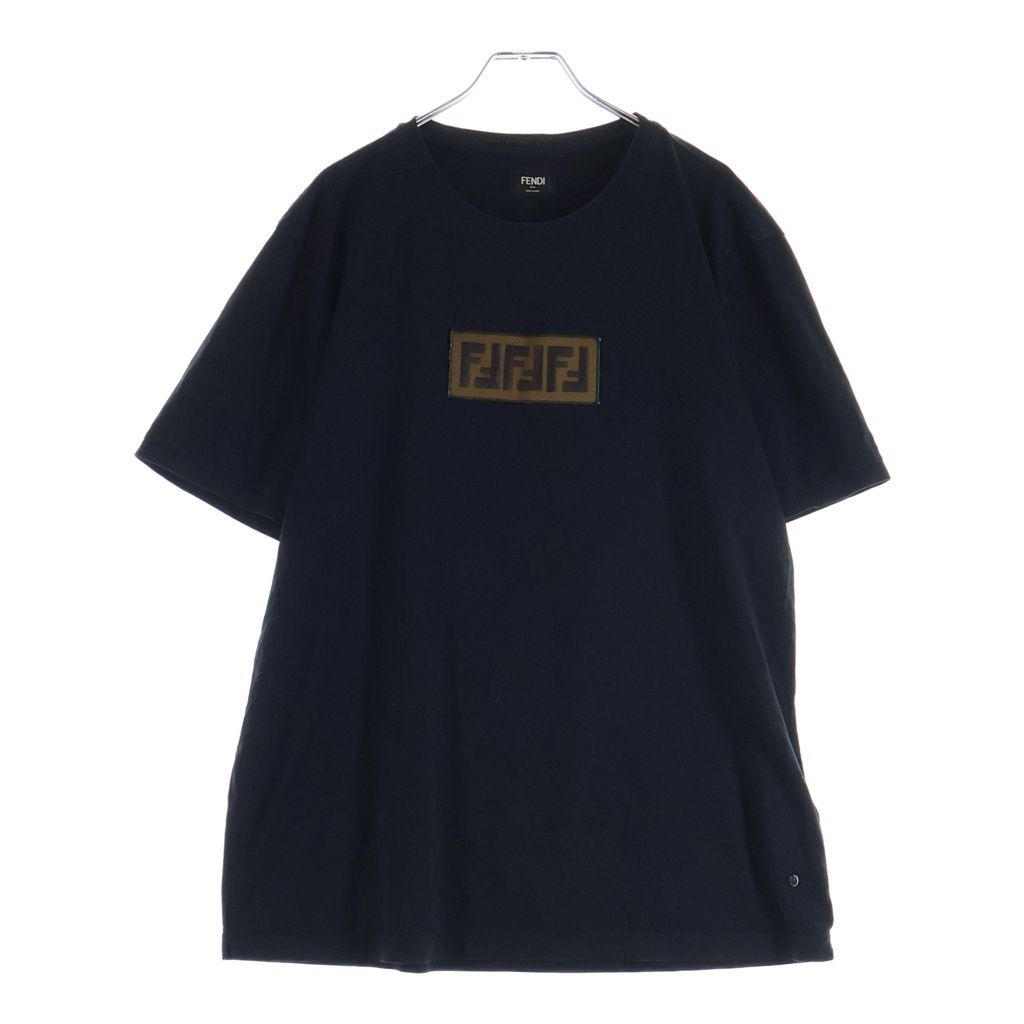 Fendi FF Box Logo Crew Neck Short Sleeve Top T-Shirt Black