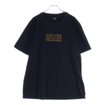 Fendi FF Box Logo Crew Neck Short Sleeve Top T-Shirt Black