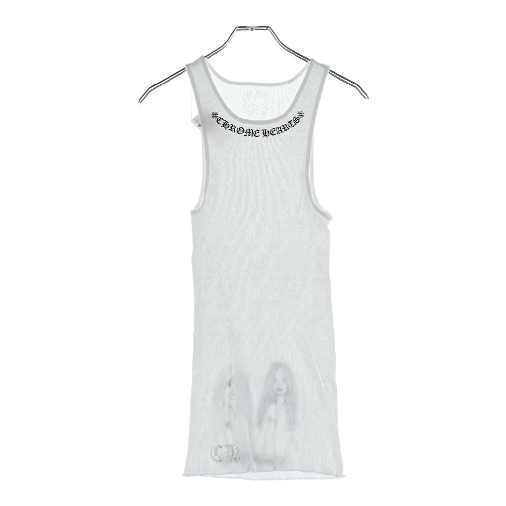 Chrome Hearts Neck Logo Back Girls Print Tank Top White — view 2