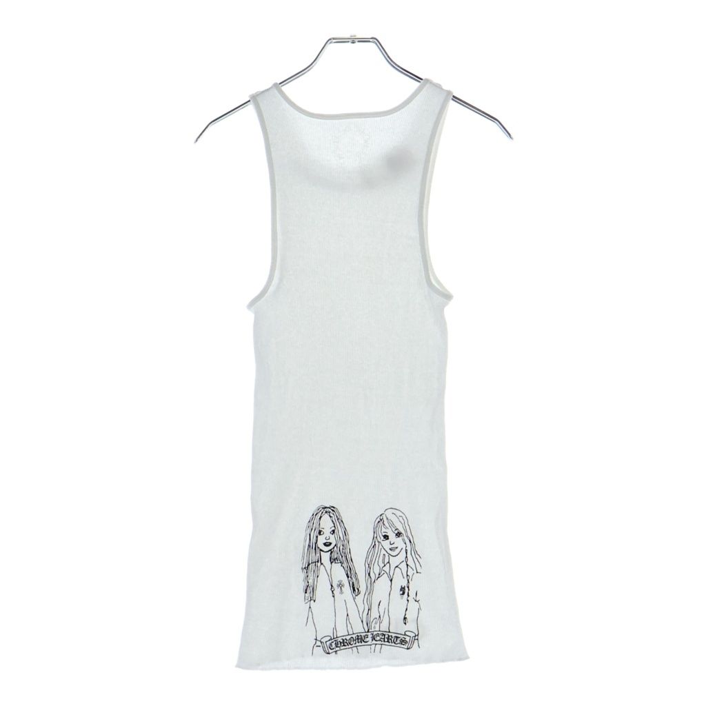 Chrome Hearts Neck Logo Back Girls Print Tank Top White