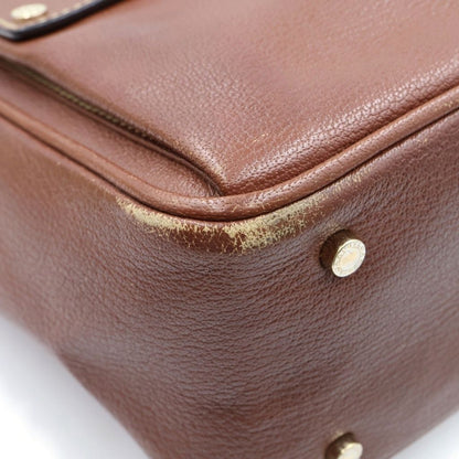Bvlgari Maxilettare 2-Way Tote Bag Brown Leather — view 6