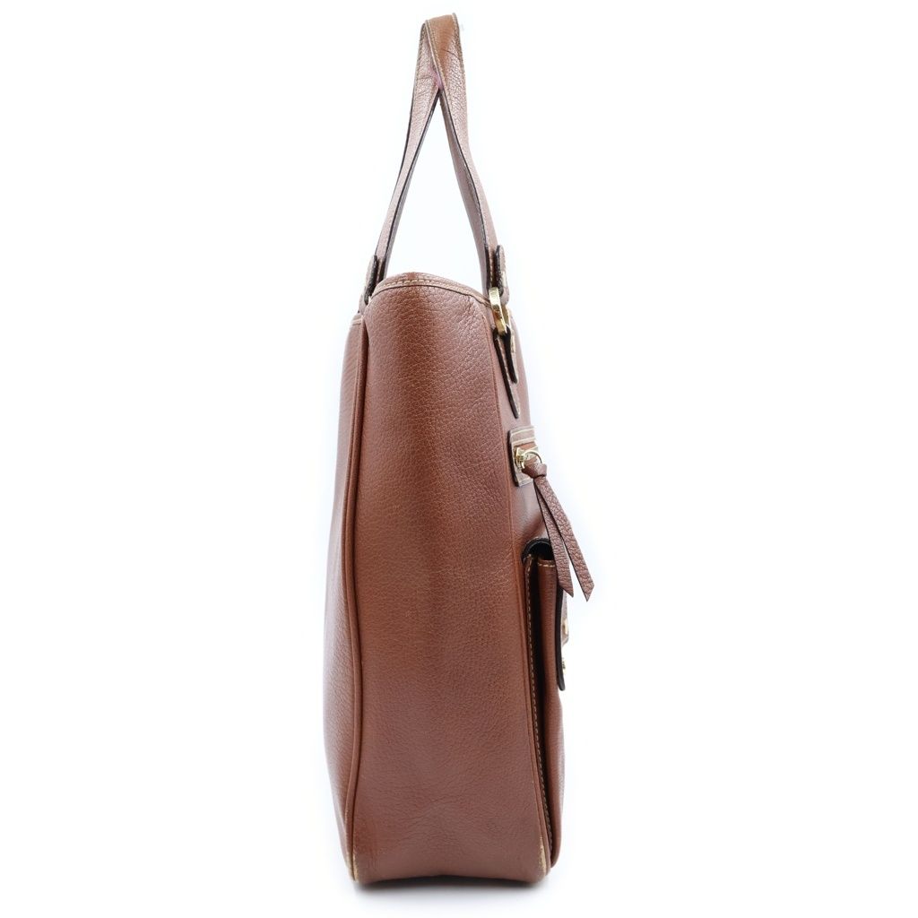 Bvlgari Maxilettare 2-Way Tote Bag Brown Leather — view 3
