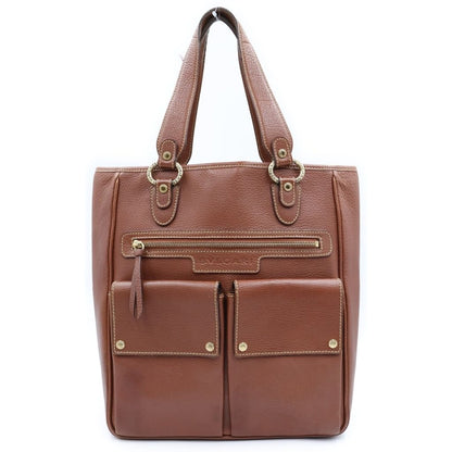 Bvlgari Maxilettare 2-Way Tote Bag Brown Leather