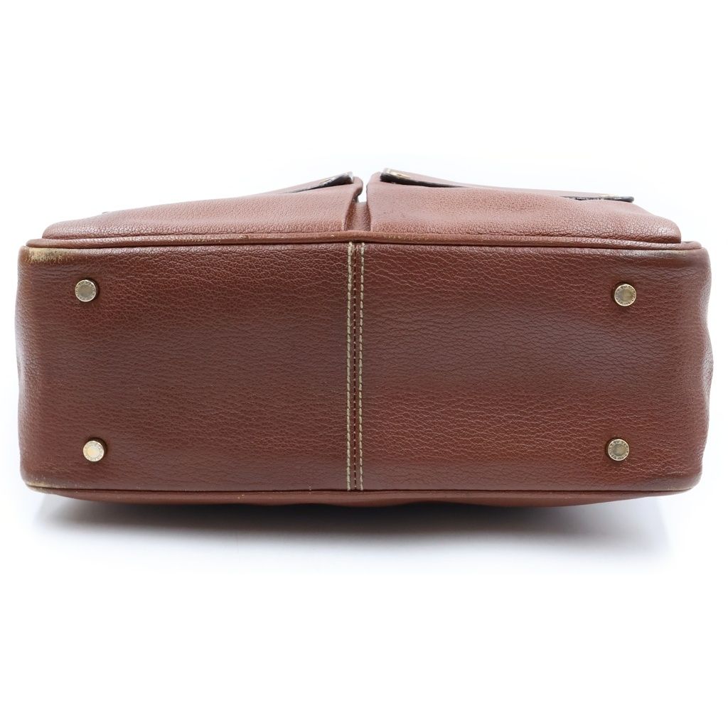 Bvlgari Maxilettare 2-Way Tote Bag Brown Leather — view 4