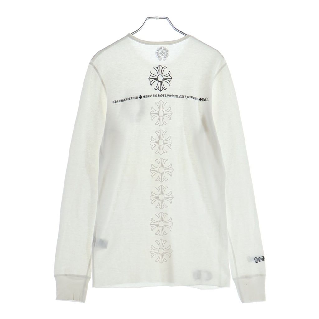Chrome Hearts Vintage Long Sleeve Thermal Horseshoe CH Plus Print Sweatshirt