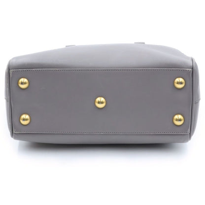 Saint Laurent Paris Duffle 2-Way Shoulder Bag Gray Leather Gold — view 4