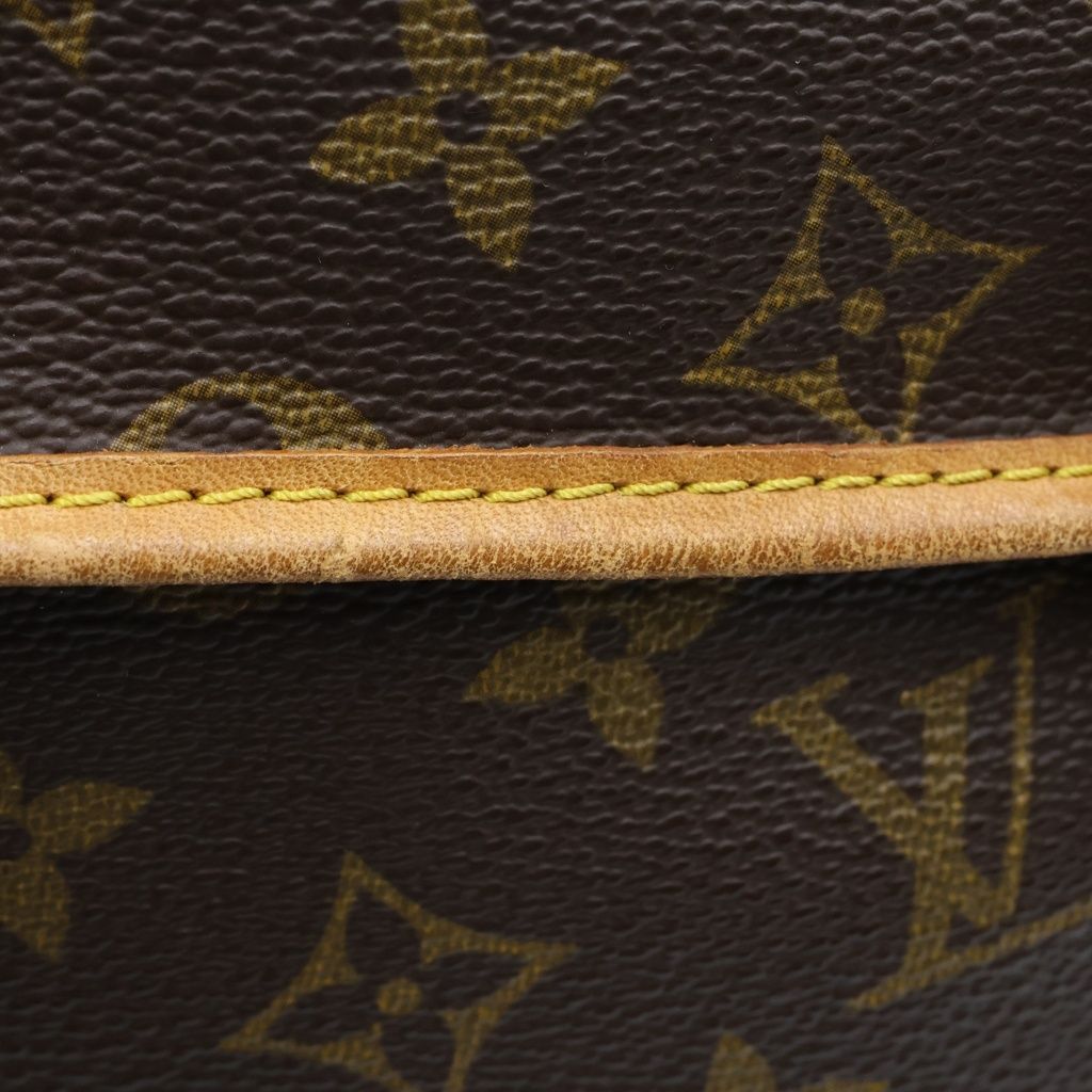 Louis Vuitton Monogram Saumur 35 Shoulder Bag Brown Leather Gold — view 7