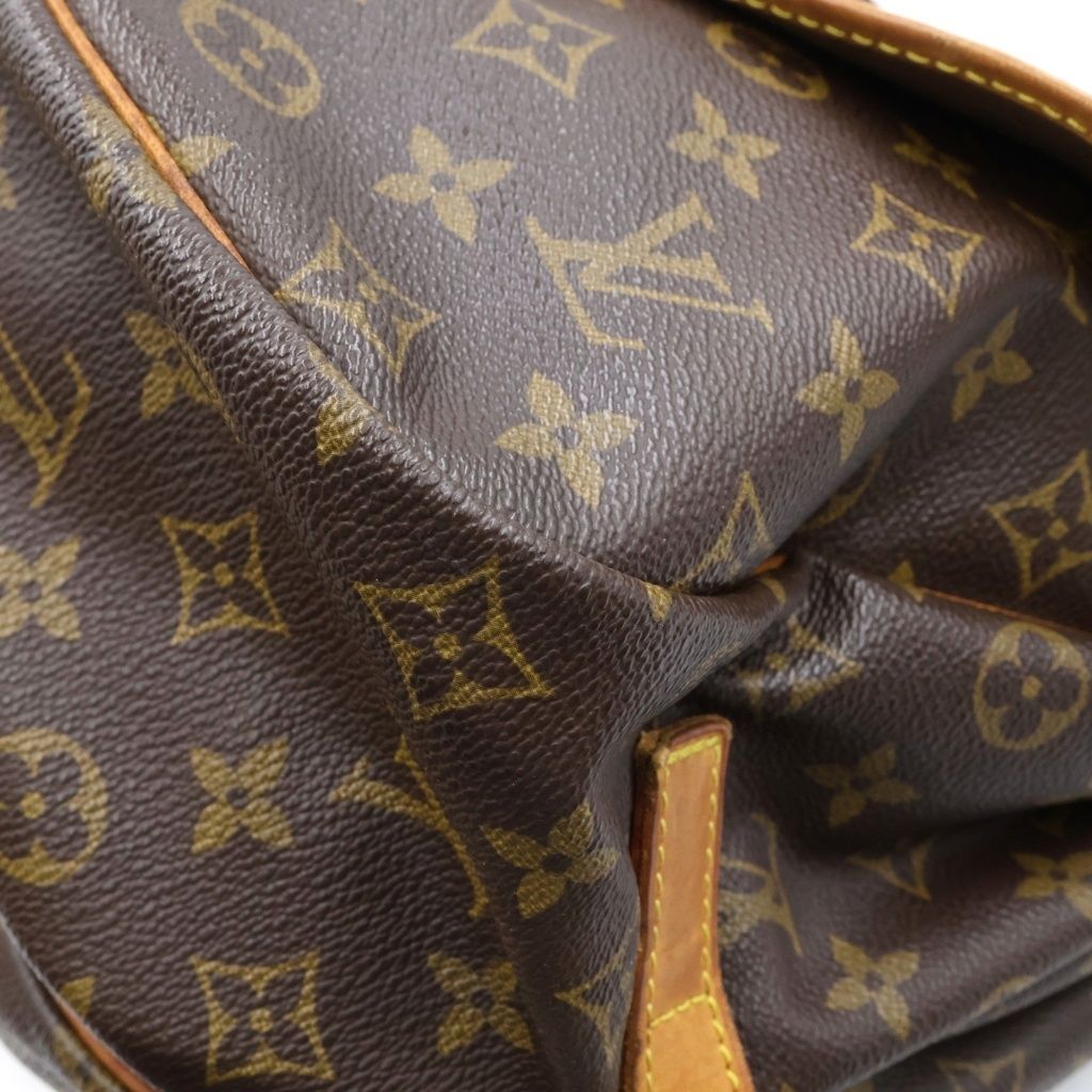 Louis Vuitton Monogram Saumur 35 Shoulder Bag Brown Leather Gold — view 5