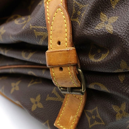 Louis Vuitton Monogram Saumur 35 Shoulder Bag Brown Leather Gold — view 6