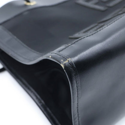 Fendi Logo Mesh Tote Bag Black Leather Gold — view 6