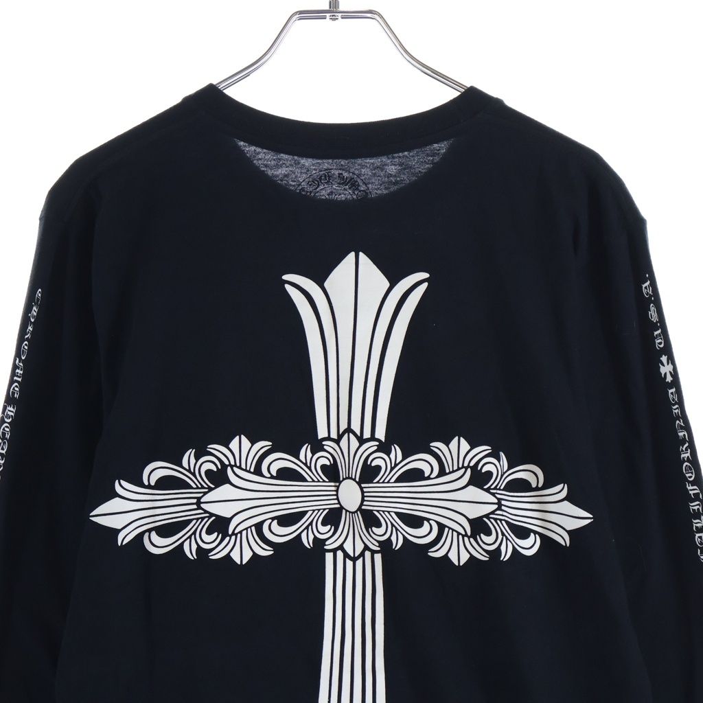 Chrome Hearts CH Long Sleeve Back Floral CH Cross Print T-Shirt — view 4