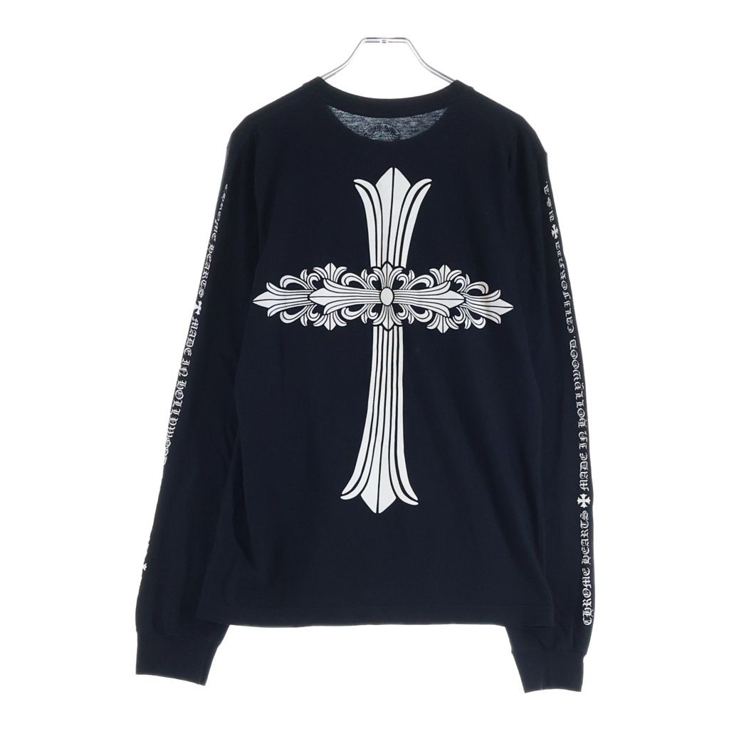 Chrome Hearts CH Long Sleeve Back Floral CH Cross Print T-Shirt