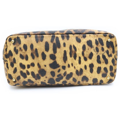 Dolce & Gabbana Leopard Print Tote Bag Leather Brown Black — view 4