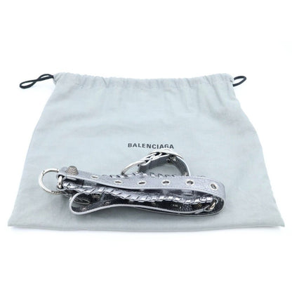 Balenciaga le Cagole Mini Duffle 2-Way Mini Shoulder Bag Silver Leather — view 8