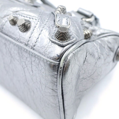 Balenciaga le Cagole Mini Duffle 2-Way Mini Shoulder Bag Silver Leather — view 5