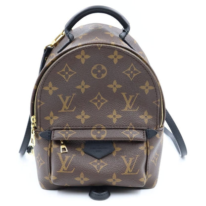Louis Vuitton Monogram Palm Springs Mini Backpack Mini Bag Brown Black Leather