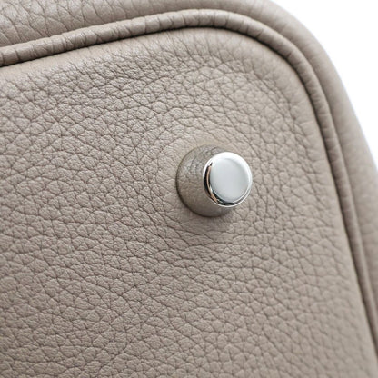 Hermes Picotin Lock MM Gris Asphalt Taurillon Maurice Leather Handbag Silver Beige — view 6