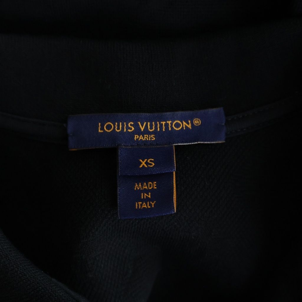 Louis Vuitton Gold Color Snap Button Monogram Pique Polo Dress Cotton Dress Black — view 6